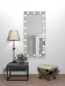 Купить Зеркало классическое прямоугольное с рисунком (1200*560 мм) BSK-072 в Москве