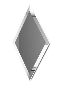Плитка зеркальная (серебро) толщина 4 мм с фацетом 10 мм, рисунок ромб (500*400 мм)