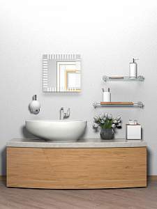 Купить Зеркало  для ванной с рисунком (400*400 мм) BSK-257 в Москве