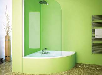 Стеклянные шторки для угловой ванной – примеры наших работ